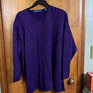 Karen Scott Purple V-Neck Sweater